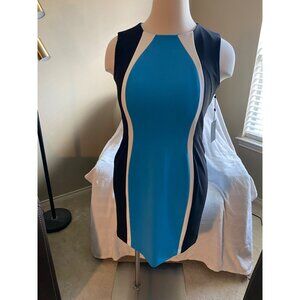 TOMMY HILFIGER Scuba Dress / Aqua and Black  - Size18 (NWT)